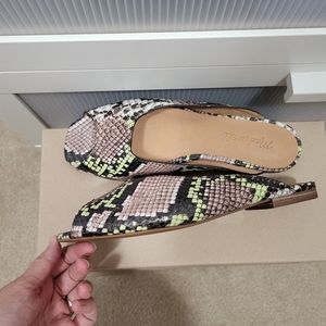 NIB Madewell Erica peep toe mule snake embossed